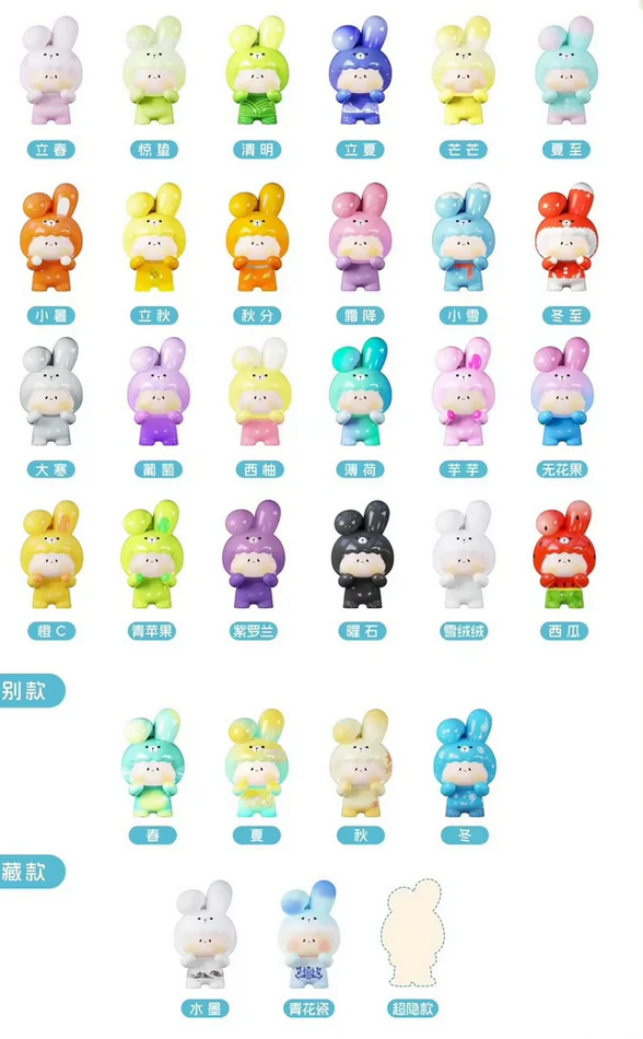Time travel of the fold ear rabbit Bean toy doll
