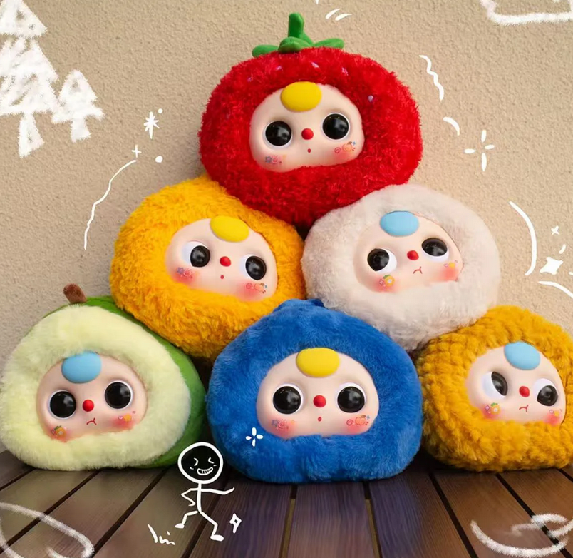 Baby Three Orchard Zipper Bag Plush Toy Doll