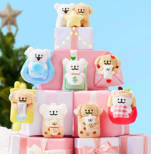 Maltese Dog Packed with Good Luck Plush toy doll