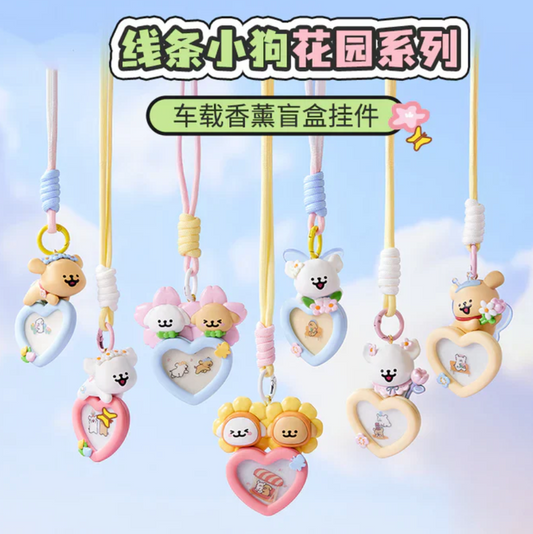 Maltese Dog Garden Series Car Air Freshener toy doll