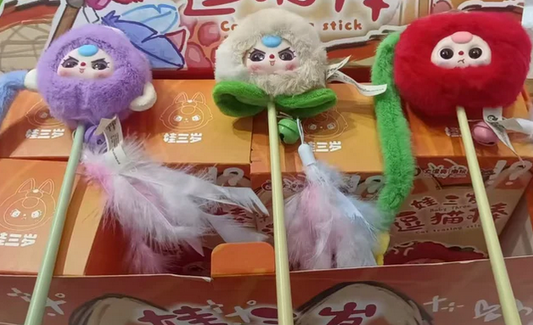 Baby Three Cat Teasing Stick Plush toy doll