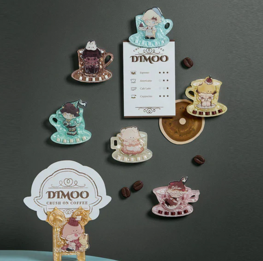 DIMOO Crush on Coffee Acrylic Fridge Magnet Clip toy doll