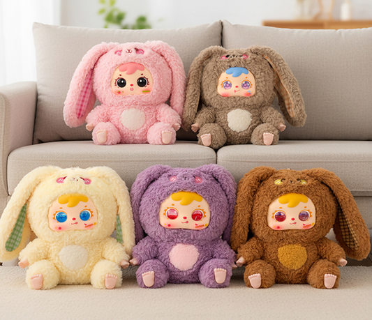 Samuel Tyke Three 500% Hair Rabbit Family Plush toy doll