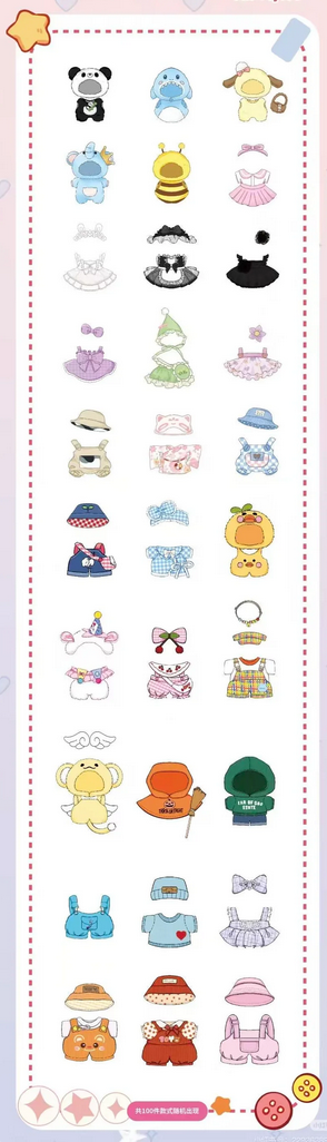 Baby Three Poop Magic Wardrobe Plush Clothes For 15-17cm Plush toy doll