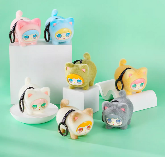 Yoyo Cheese Cat Fuzzy Keychain toy doll