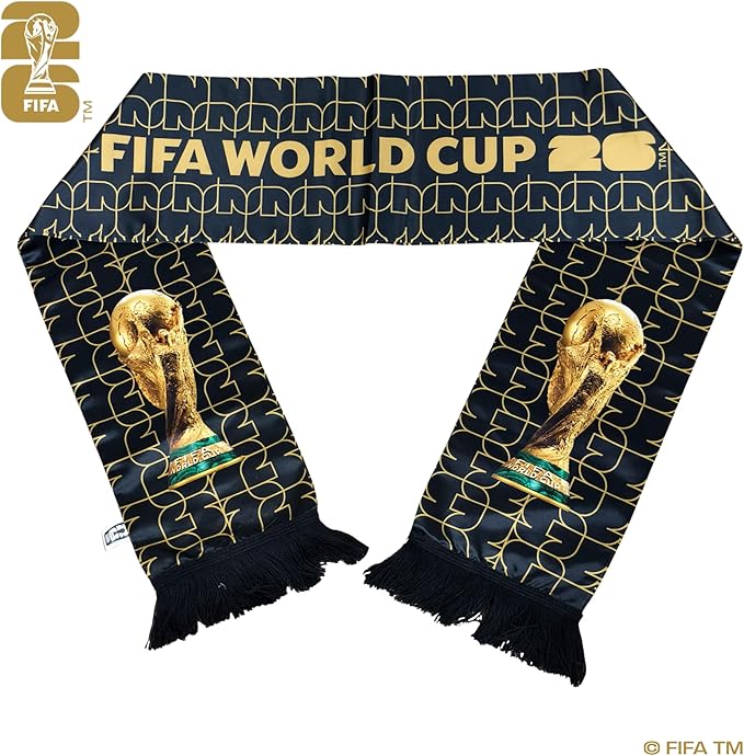 FIFA World Cup Scarf 2026 Edition,High Definition Universal Polyester Trophy Scarf ,Gameday Fan Wear for all Matches from New York to Miami, Dallas to Los Angeles