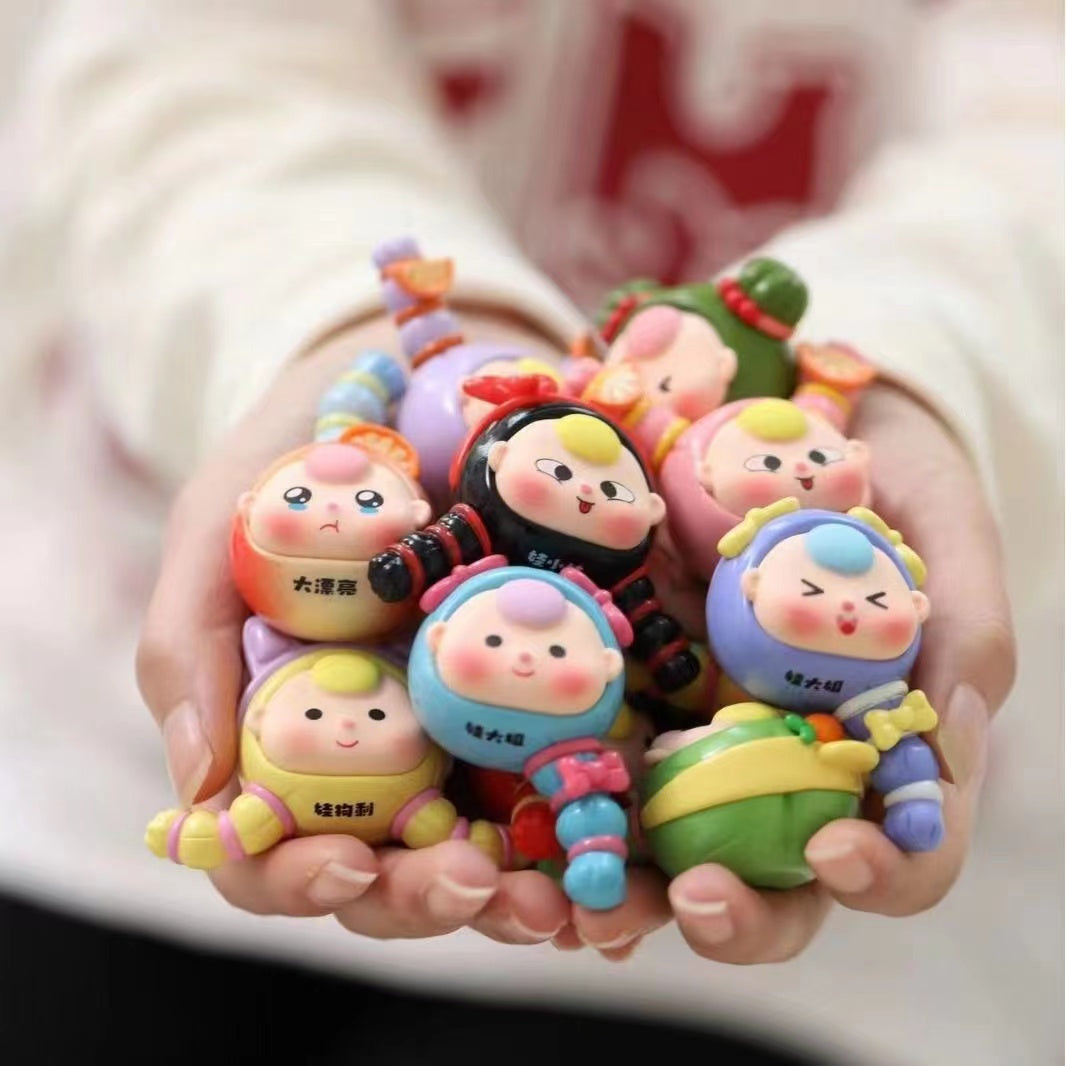 Baby three 3 sister fridge magnet bean toy doll