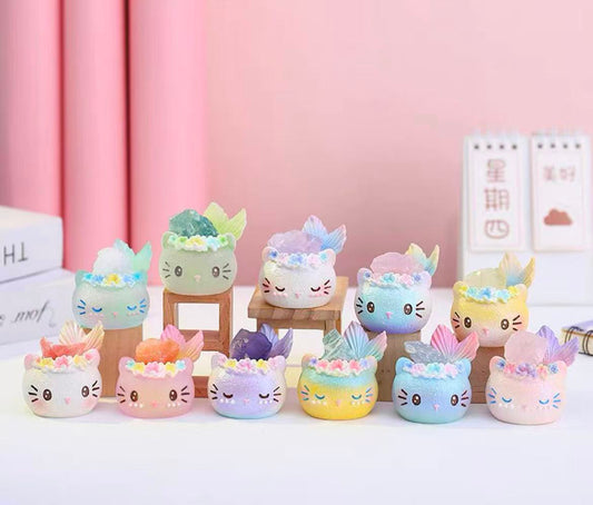 Kitty Mermaid Crystal Figure Toy Doll