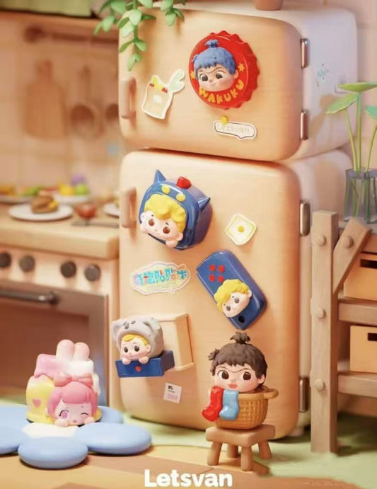 Ziyuli Happy Stickers Fridge Magnet Bean toy doll