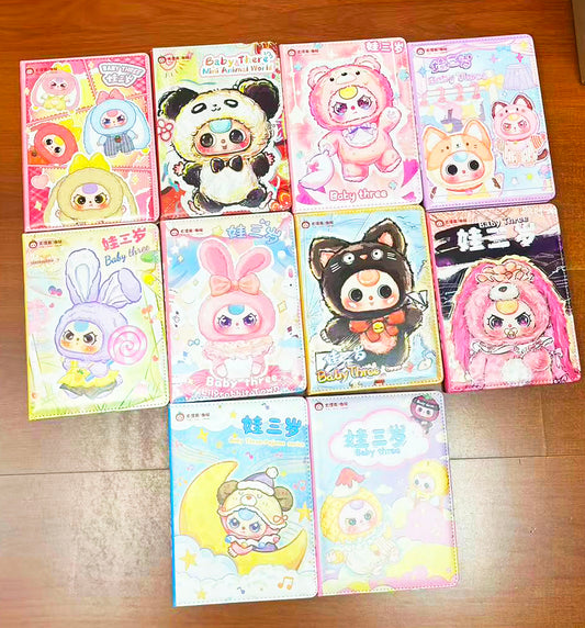 Baby Three Colorful Pages Leather Notebook toy doll