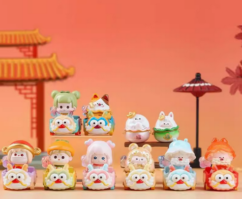 HeyDolls Good Luck Dragon Train Mini Bean,4 In 1 Bag toy doll