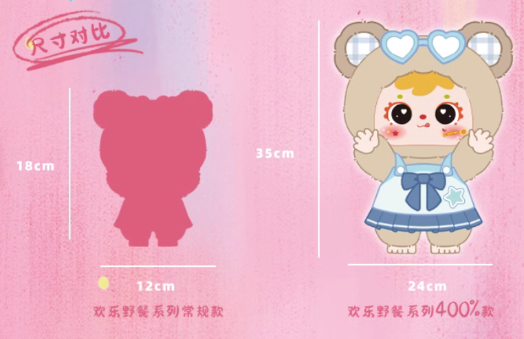 TYKE THREE Samuel 400% Happy Picnic of Bear and Rabbit Plush toy doll