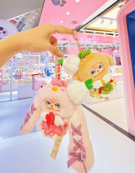Baby Three Wuhan limited edition Plush Hanging Card  toy doll