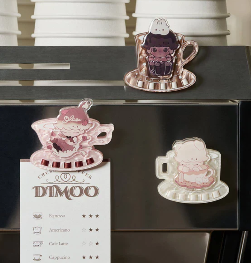 DIMOO Crush on Coffee Acrylic Fridge Magnet Clip toy doll