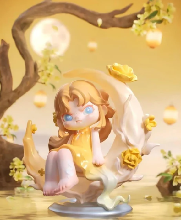 DORA Blossoming flowers and a full moon Hanging Card toy doll