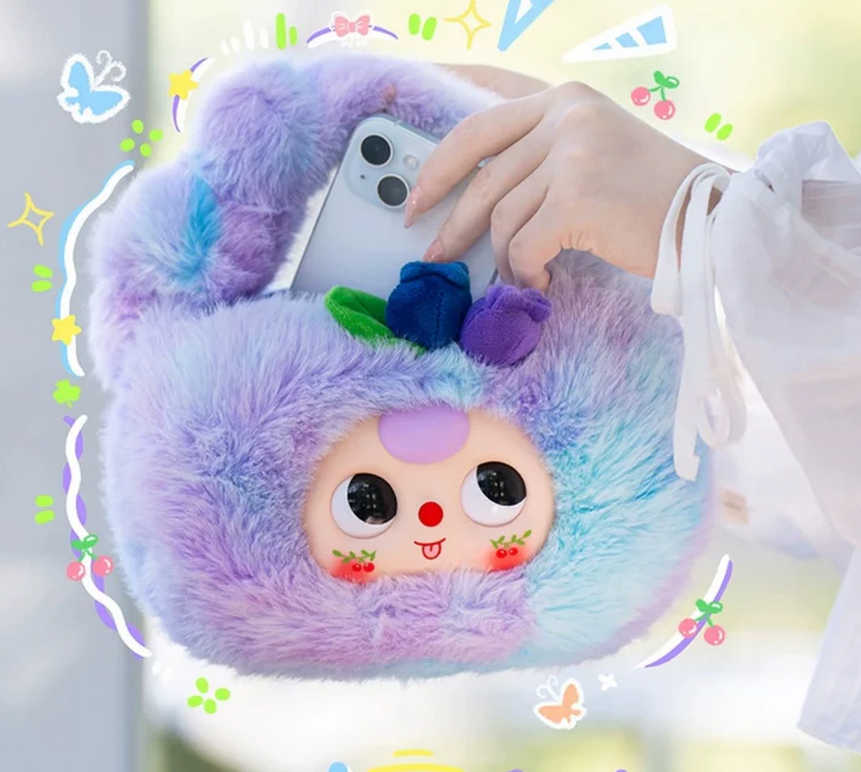 Baby Three Baby Fruit Handbag Plush toy doll