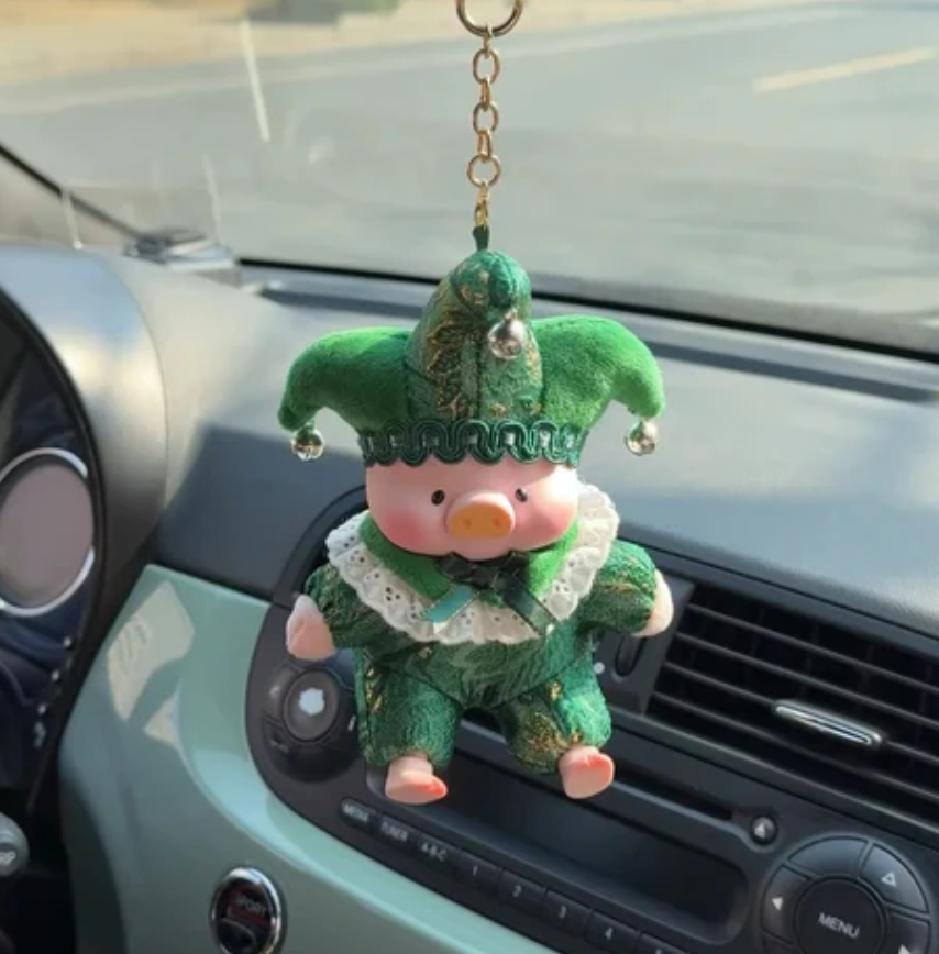 LuLu the piggy Triangel PVC Plush Keychain toy doll