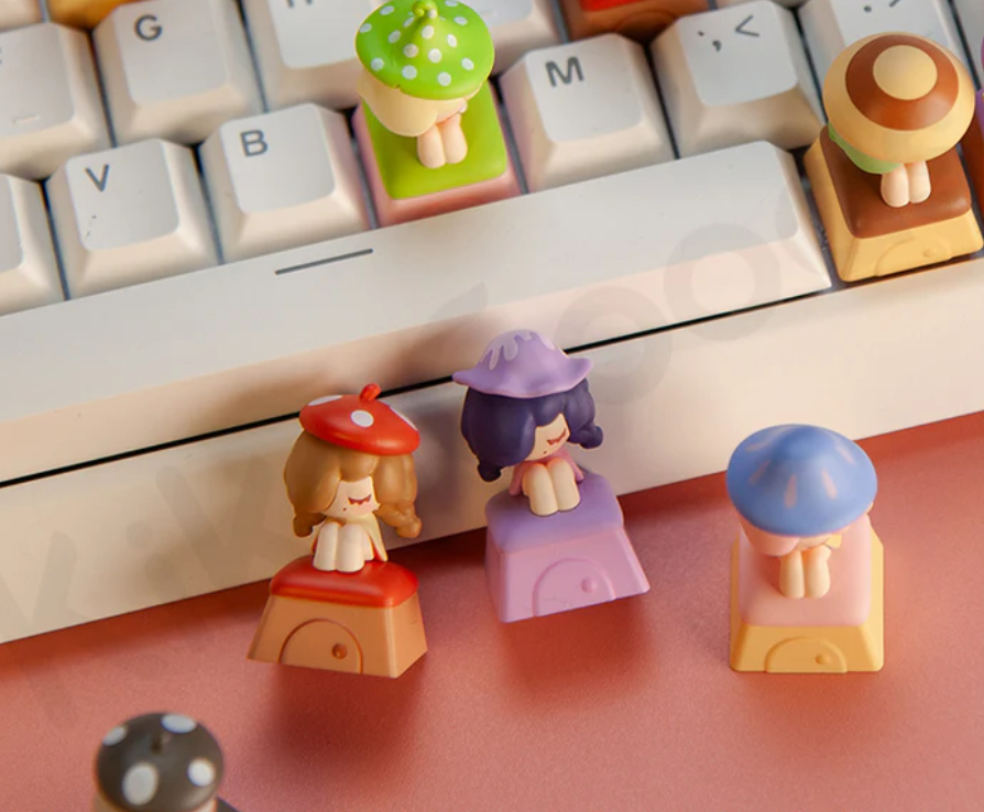 Little Mushroom Girl Keycap Toy Doll
