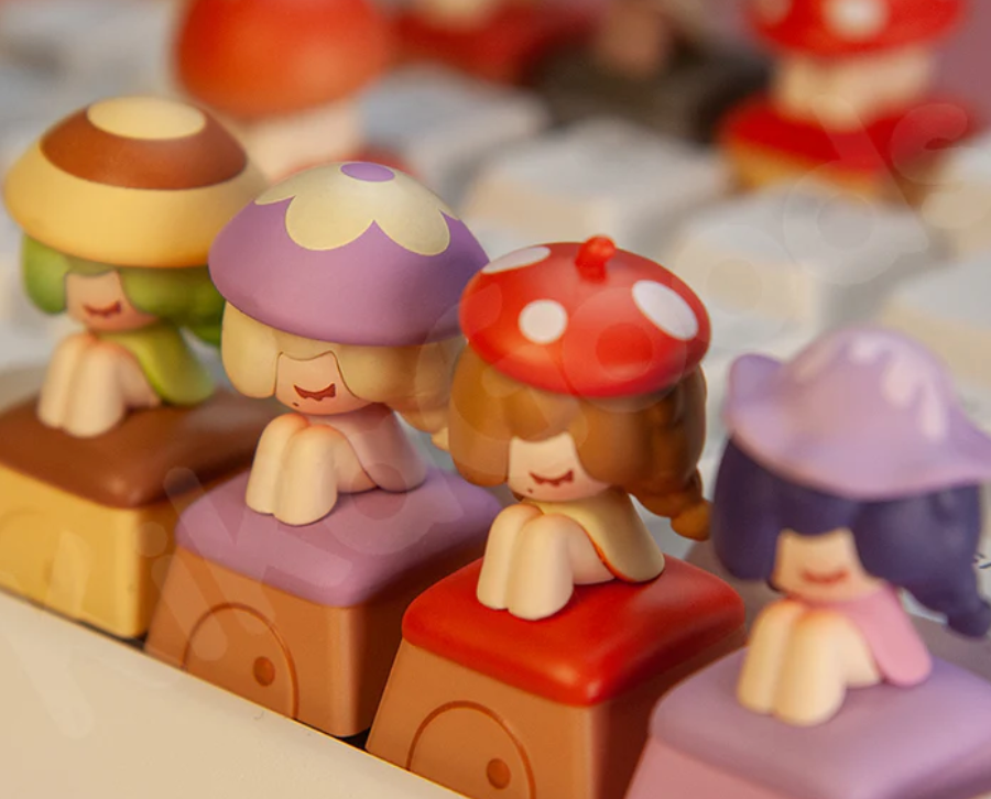 Little Mushroom Girl Keycap Toy Doll