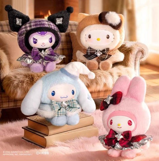 Sanrio Fluffy Cape Plush Keychain Toy Doll