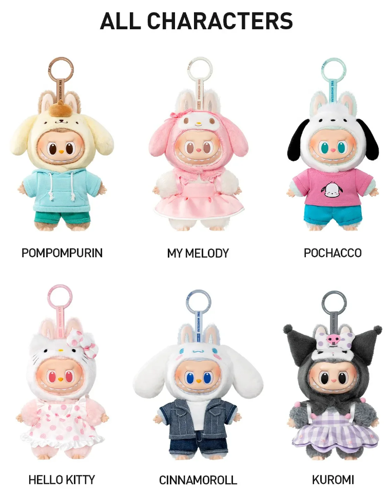 THE MONSTERS LABUBU × SANRIO Characters Vinyl Plush toy doll