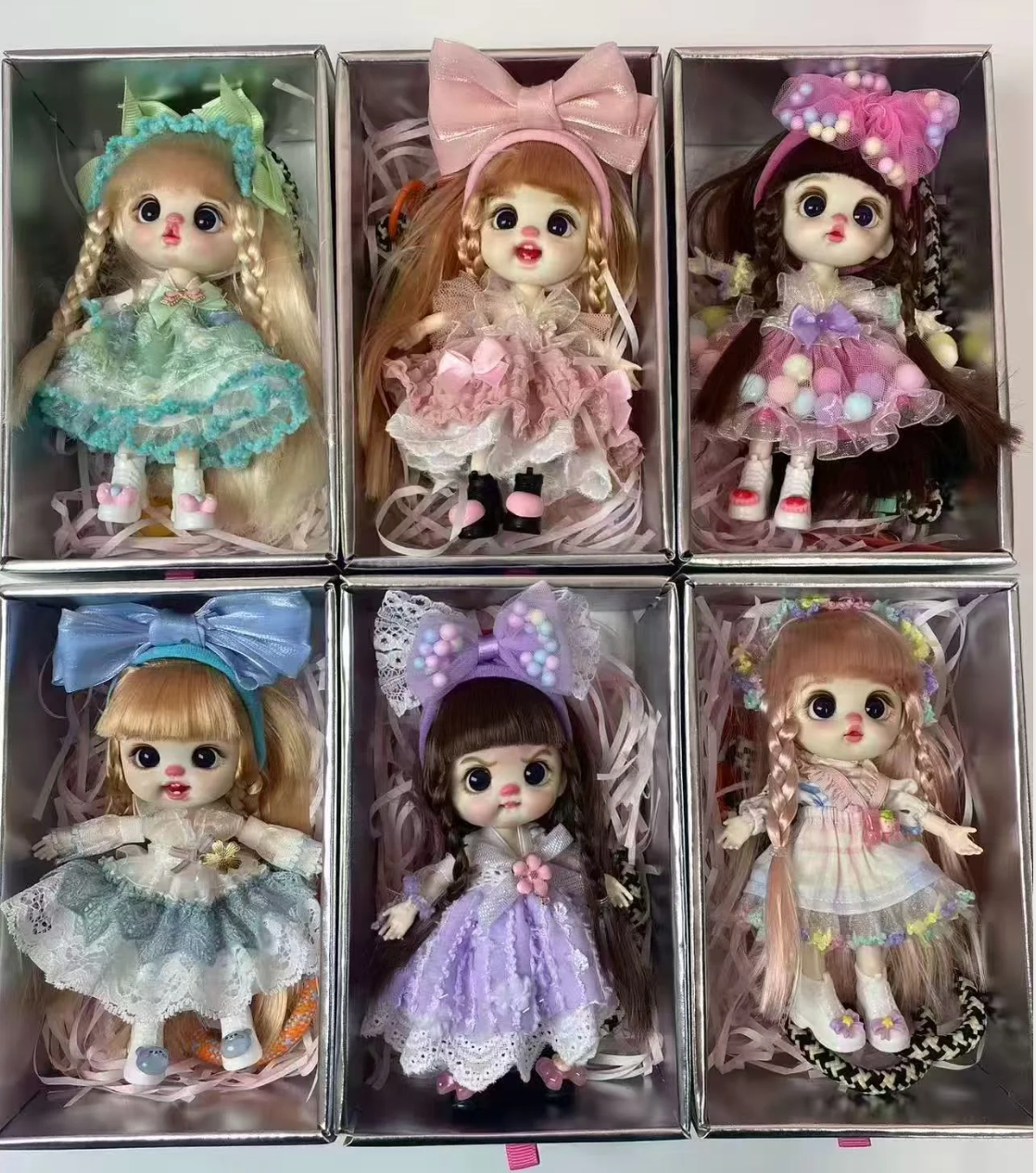 LUOLIFEN Sweet Summer Veil Whisper BJD Keychain Toy Doll