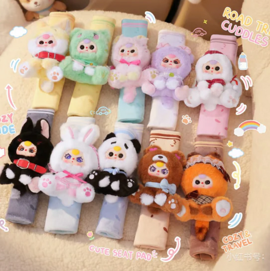 Baby Three Seat Belt Shoulder Pad Plush Toy Doll