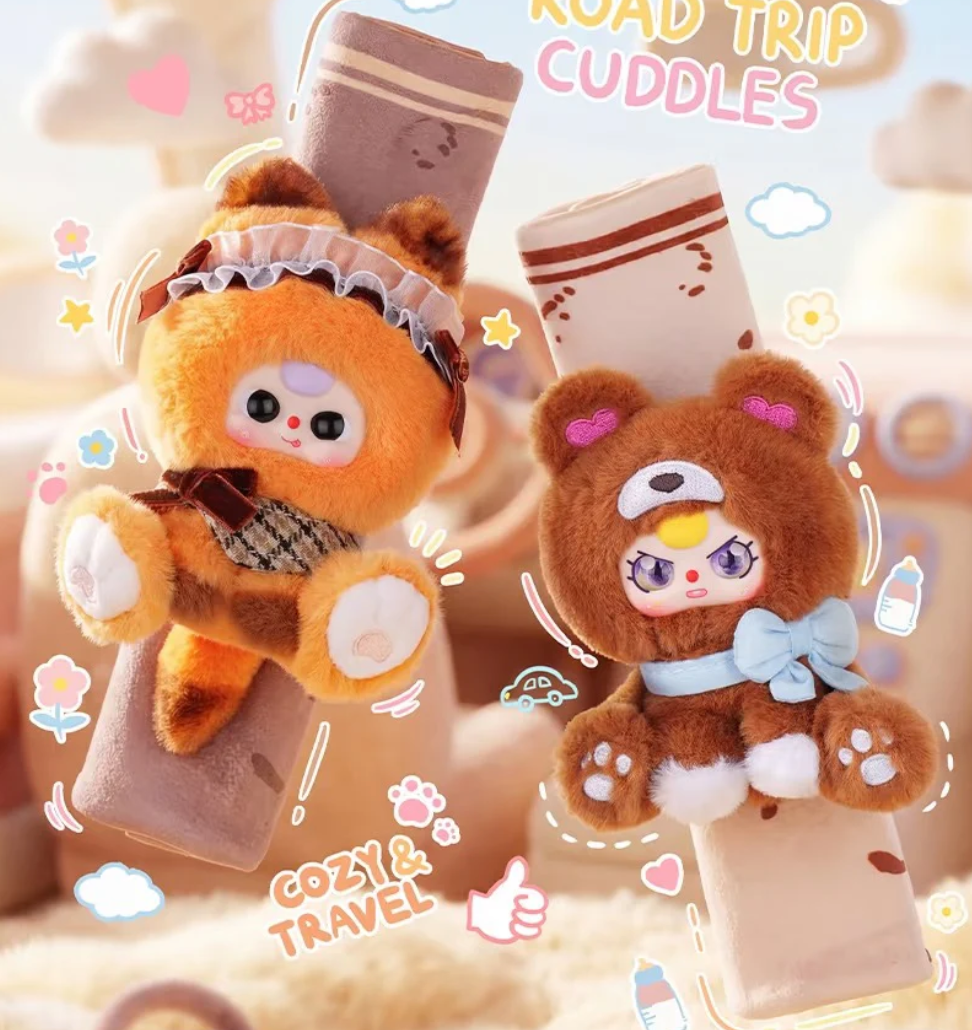 Baby Three Seat Belt Shoulder Pad Plush Toy Doll