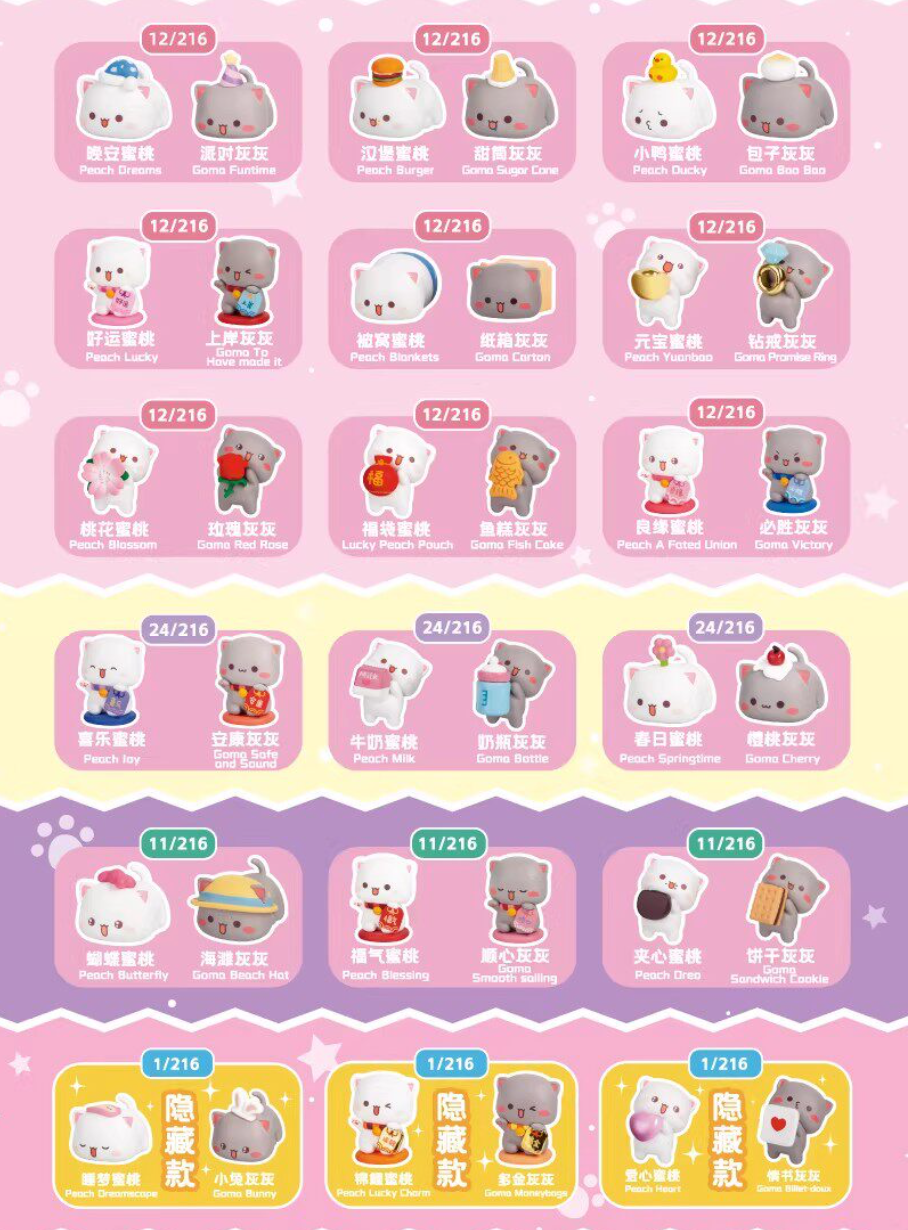 Mitao Cat Peach and Goma's Sweet Mini Universe Bean Toy Doll