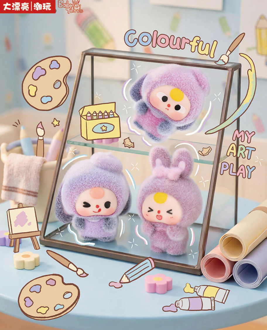 Baby Three Fluffy Bunny Town Bean Toy Doll