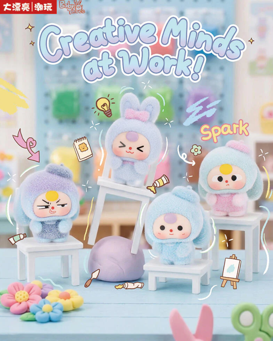 Baby Three Fluffy Bunny Town Bean Toy Doll