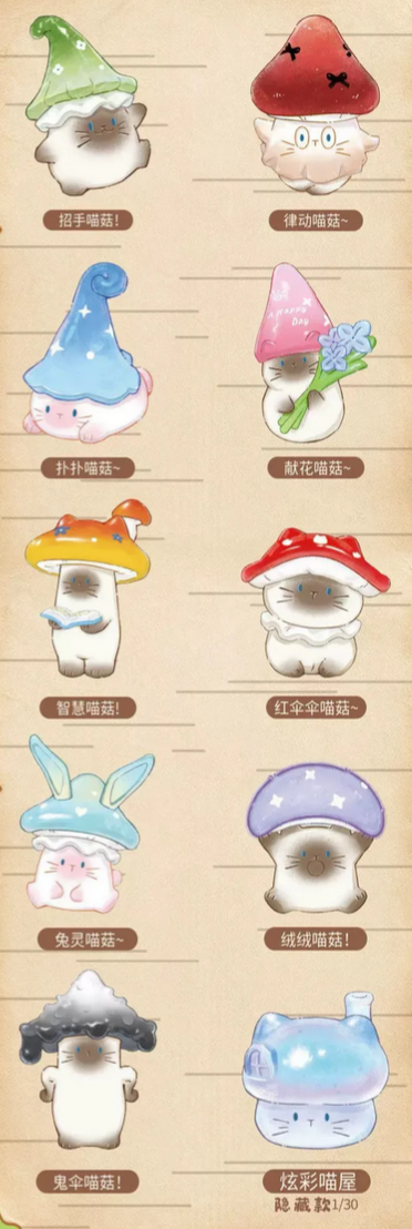 Cat PAI Fantasy Mushroom Figure Toy Doll