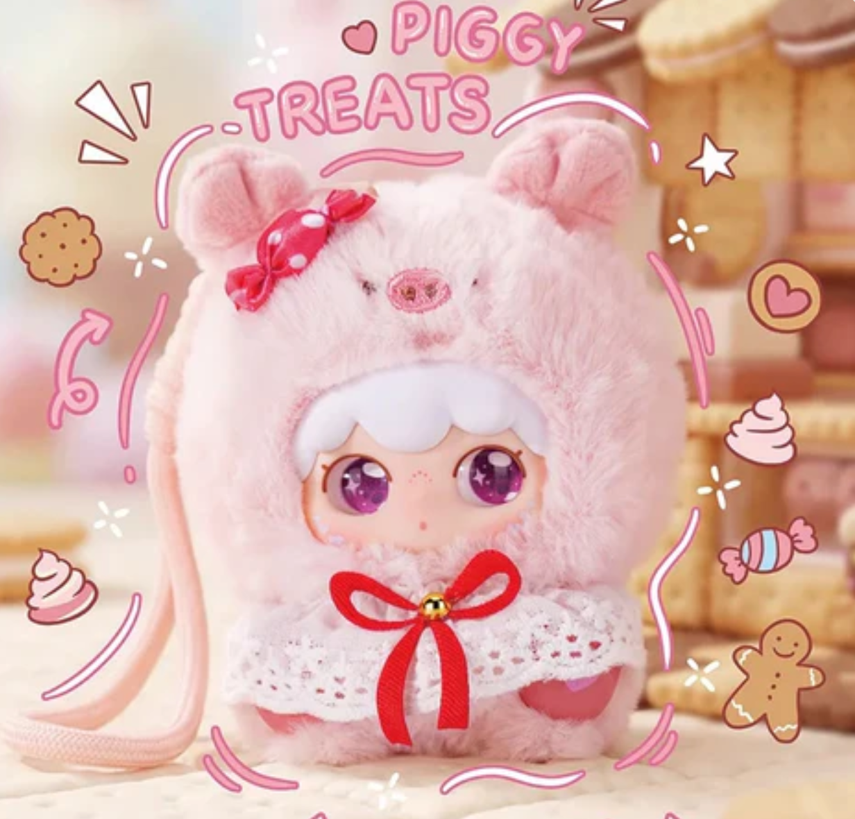 Kimipapa Animal Sitting in a Row Plush  Toy Doll