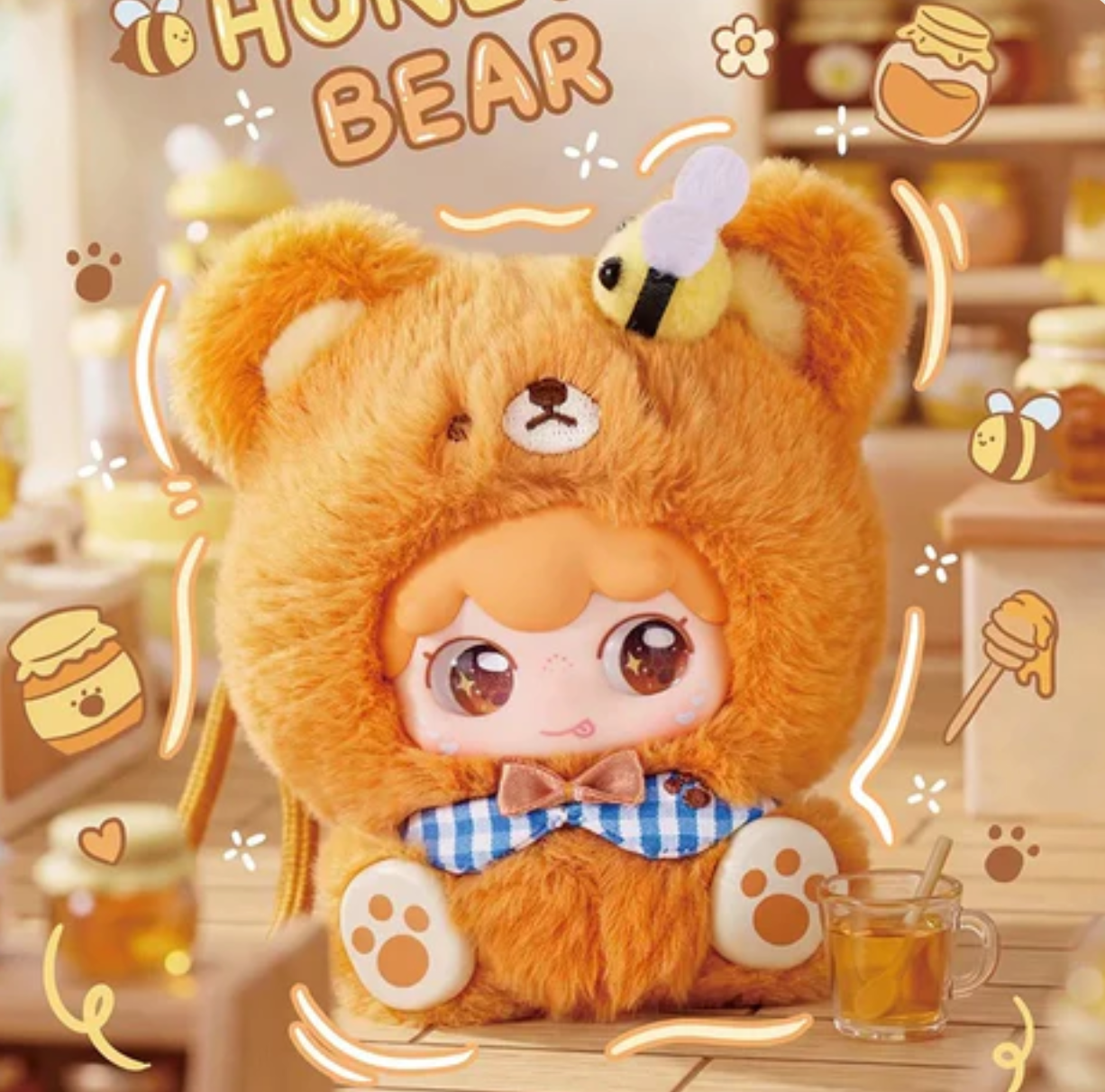 Kimipapa Animal Sitting in a Row Plush  Toy Doll