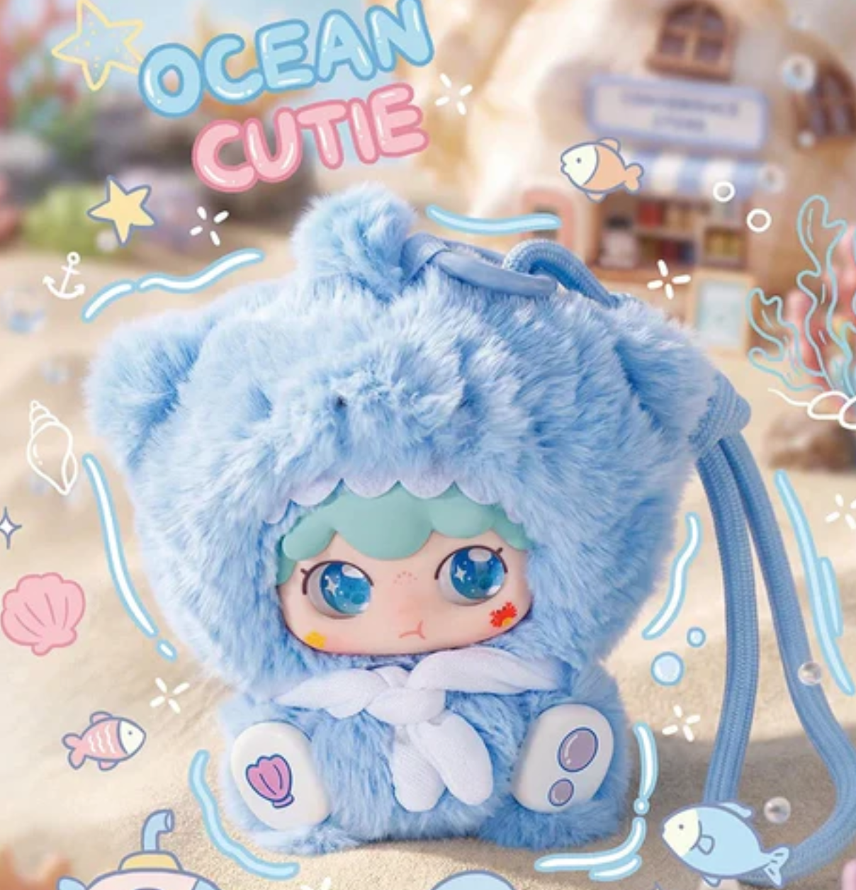 Kimipapa Animal Sitting in a Row Plush  Toy Doll