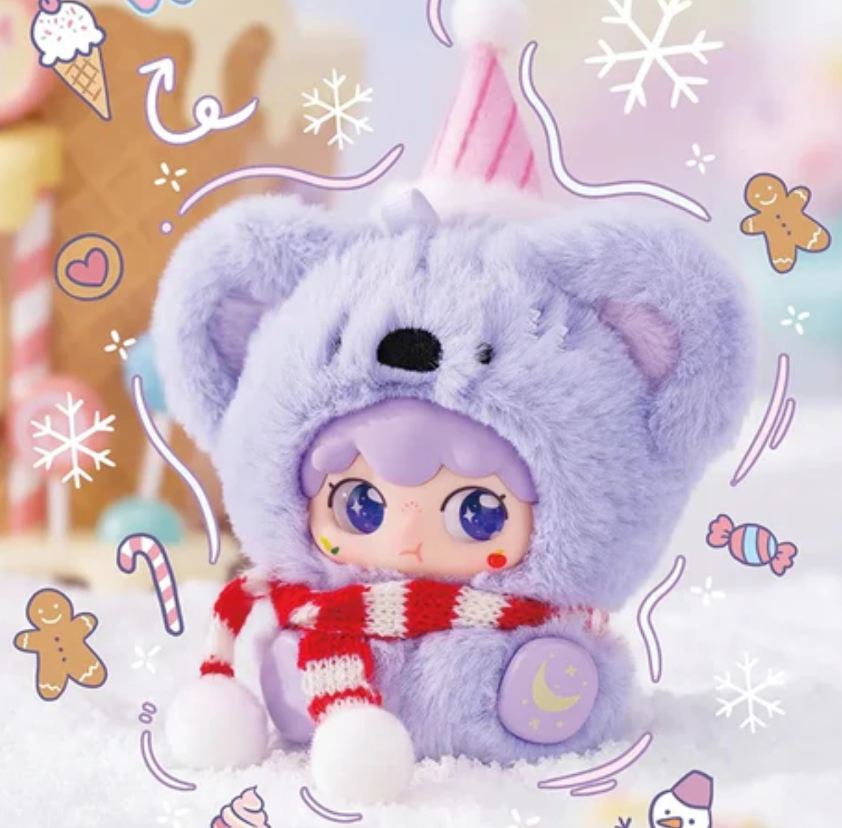 Kimipapa Animal Sitting in a Row Plush  Toy Doll