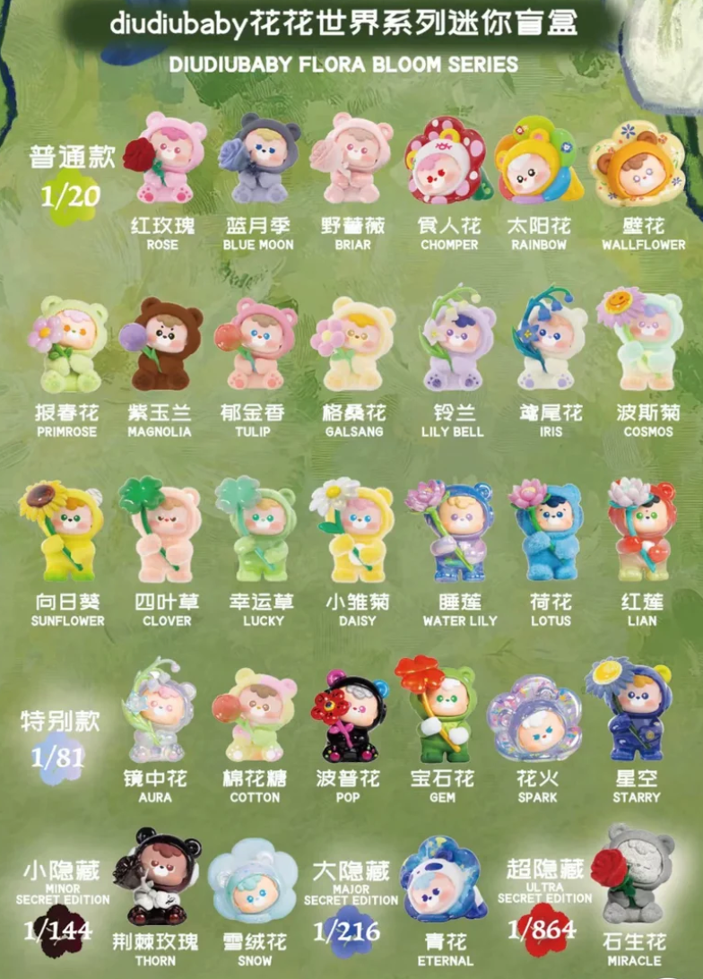 Diudiu Baby Flora Bloom Mini Bean Toy Doll