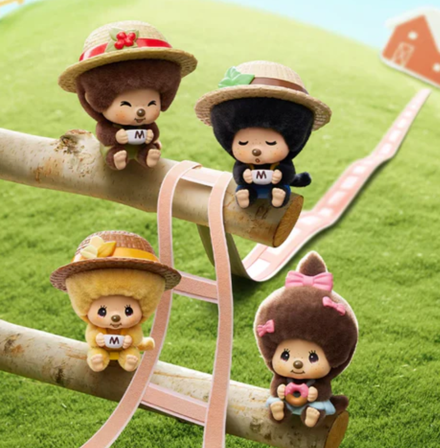 MONCHHICHI MonMon Coffee Farm  Face-Changing Pendant Keychain Toy Doll