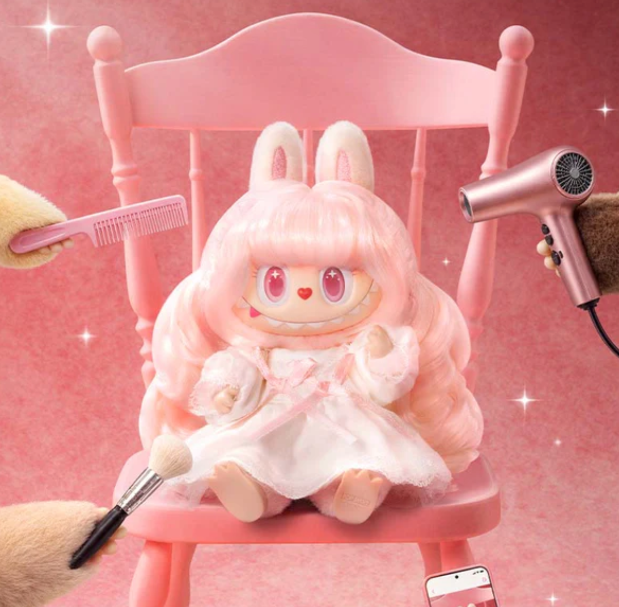 The Monster Labubu Hair Salon Plush Toy Doll