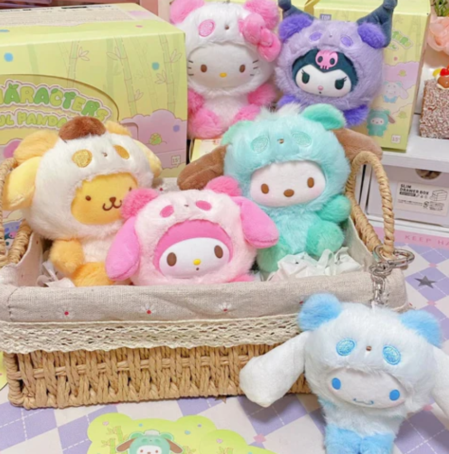 SANRIO Colorful Panda Plush Toy Doll