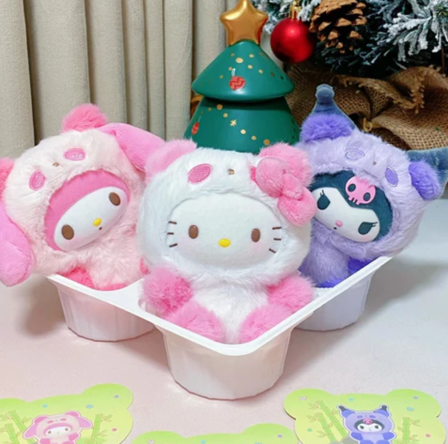 SANRIO Colorful Panda Plush Toy Doll
