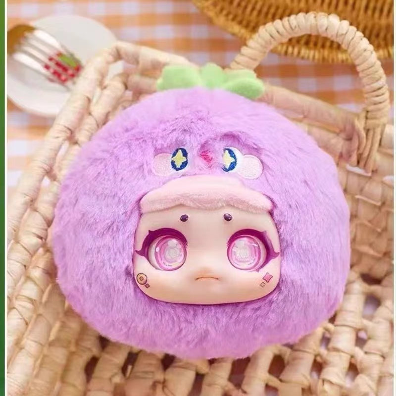 Joyful fruit zipper bag plush toy doll