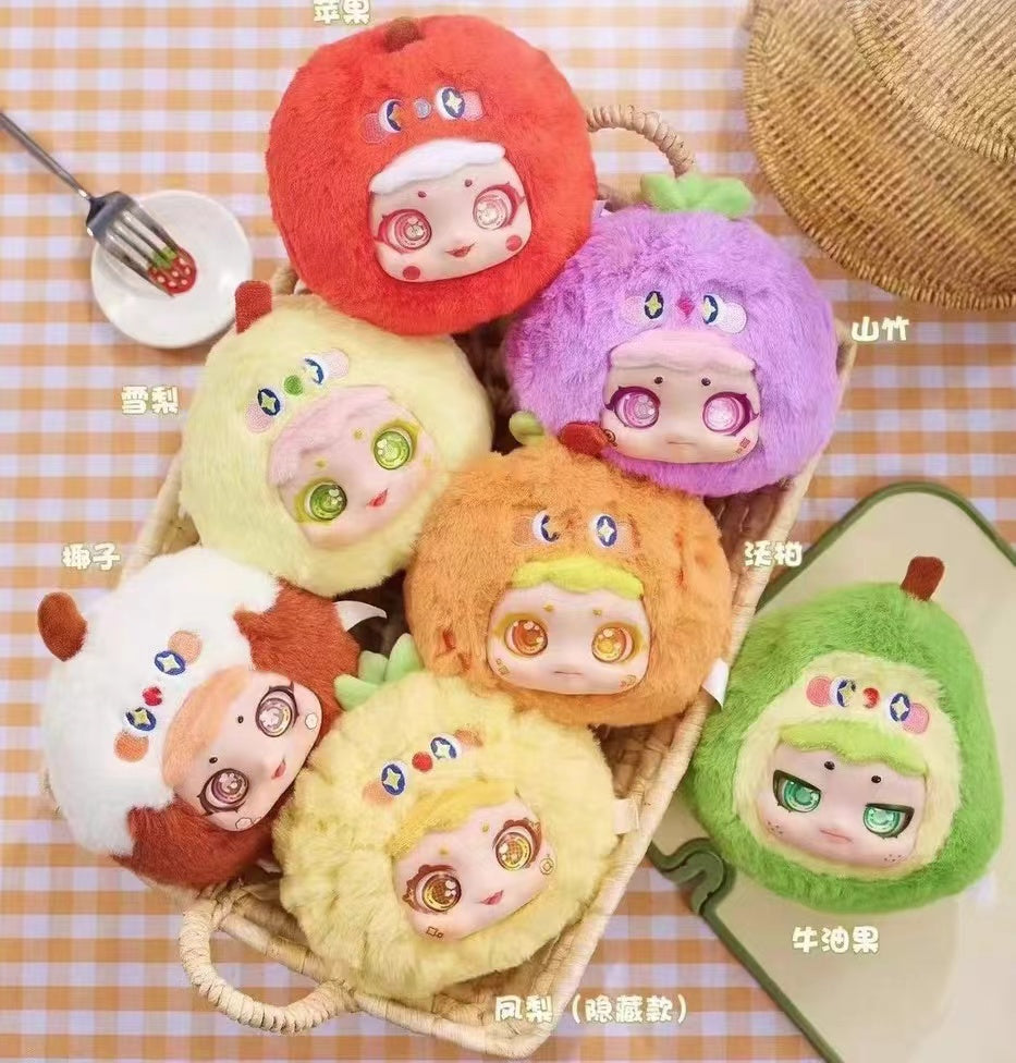 Joyful fruit zipper bag plush toy doll