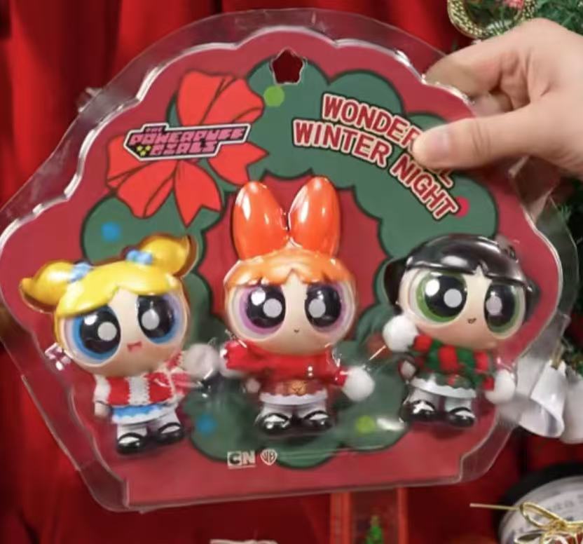 Powerpuff girl wonderful winter night hanging card toy doll