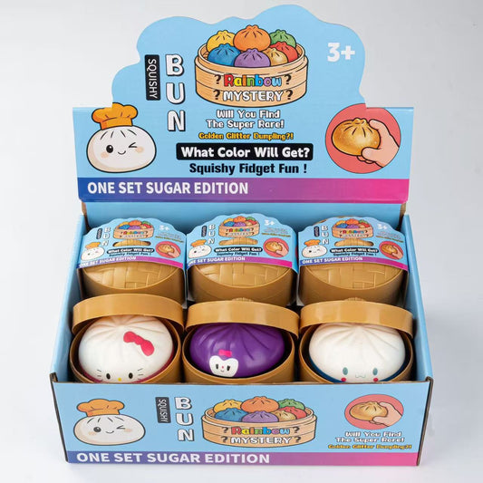 Cartoon Dumpling Squishy with Steam Box Toy Doll