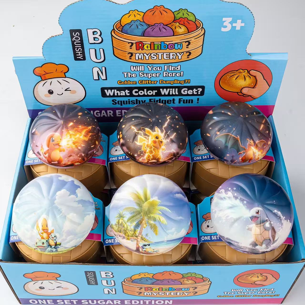 Cartoon Dumpling Squishy with Steam Box Toy Doll