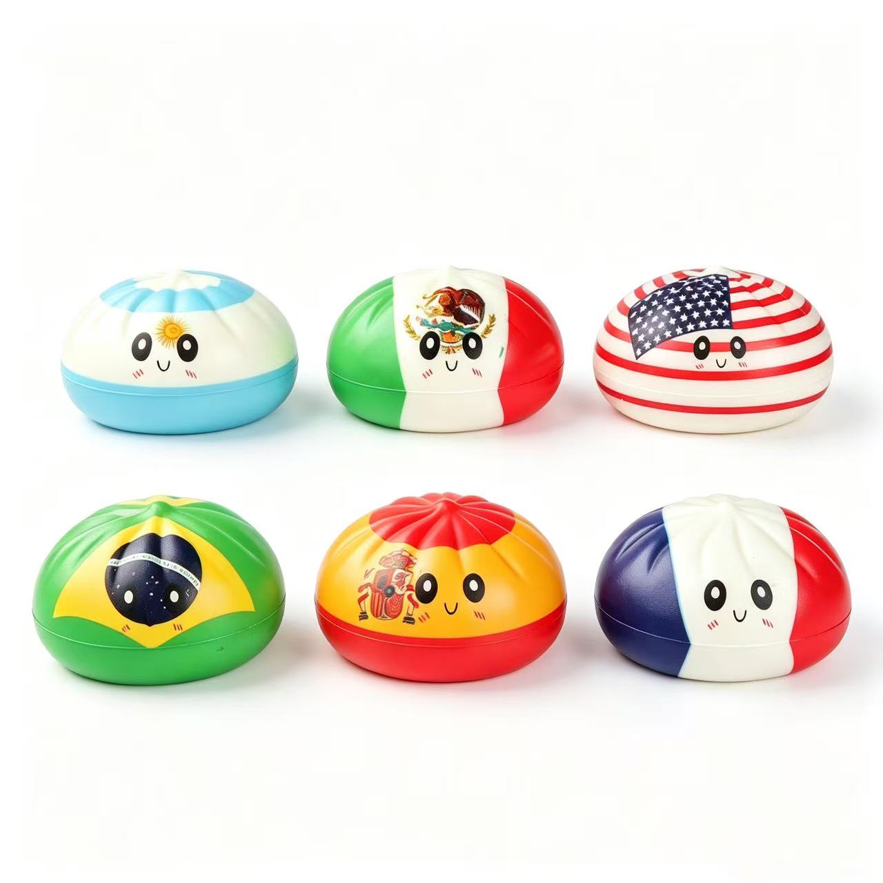【PREORDER】World Cup Dumpling Squishy Toy with Steam Box for Stress Relief