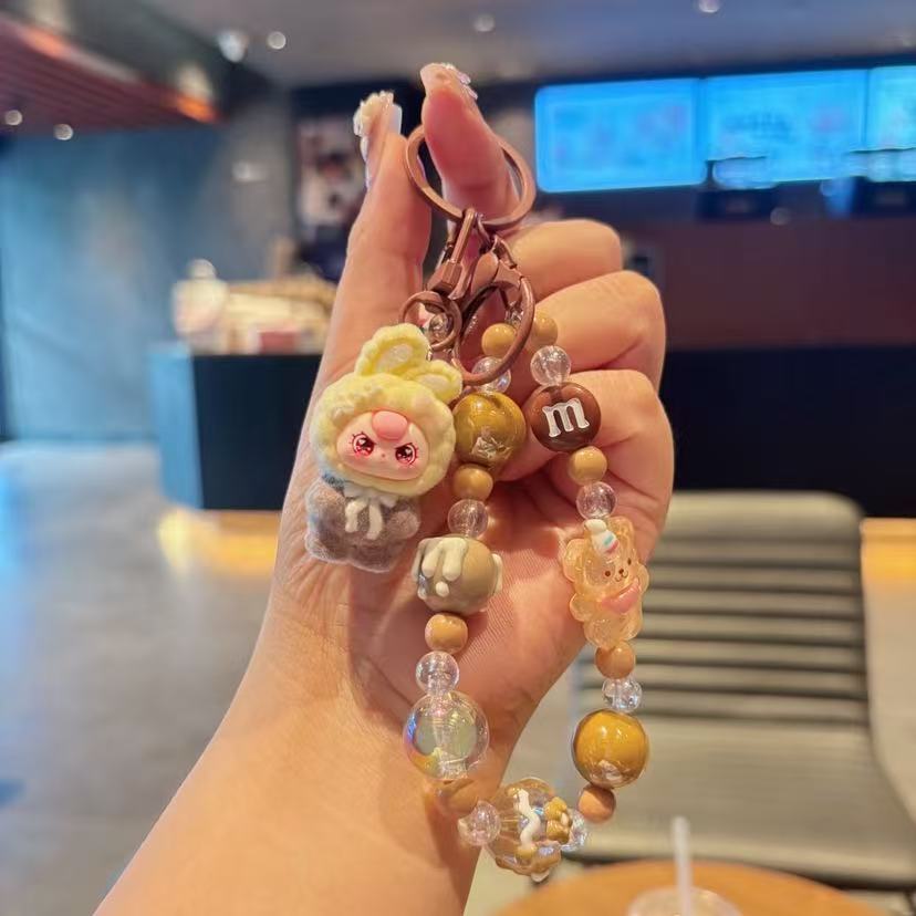 Baby Three Bead Keychain Toy Doll