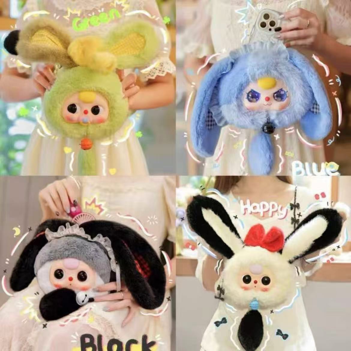 Baby Three Lucky Rabbit Zipper Bag Plush toy doll