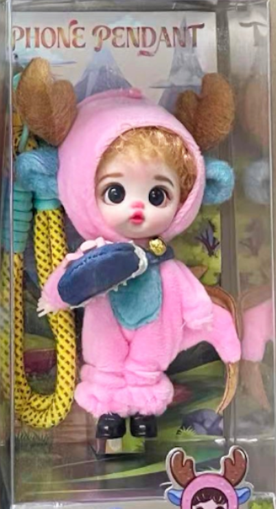 LUOLIFEN BJD Plush Keychain Toy Doll
